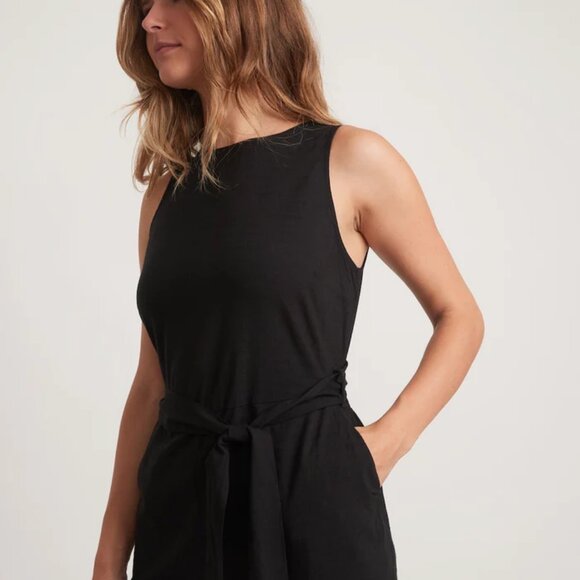 Marine Layer Eloise Black Belted Jumpsuit - Picture 2 of 5
